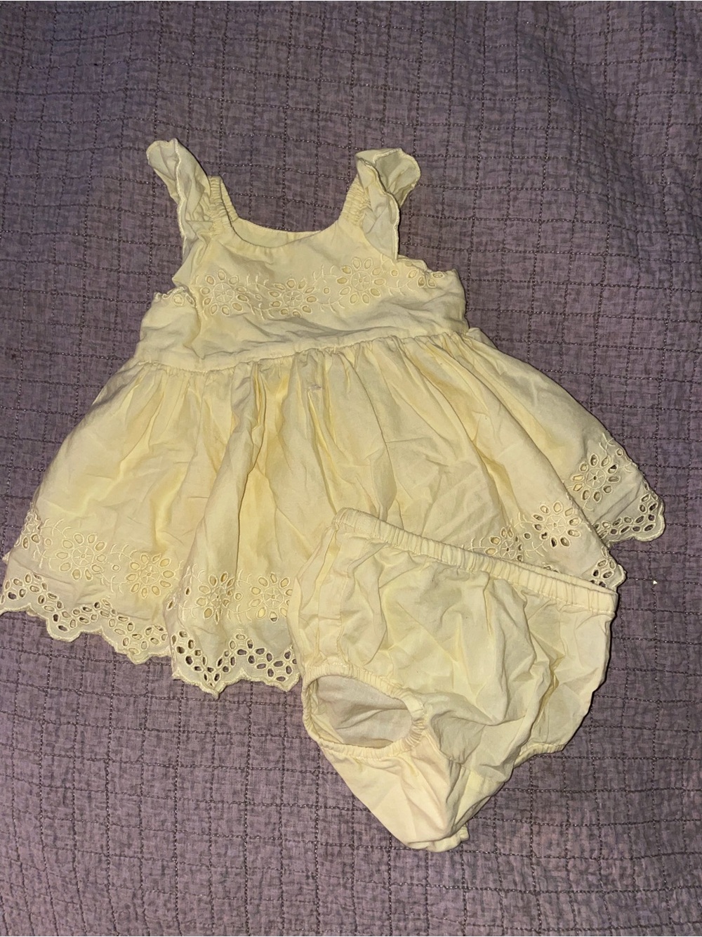 GAP Baby Yellow Eyelet Dress Set